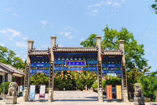 Summer scenery of Penglai Pavilion in Yantai, Shandong province