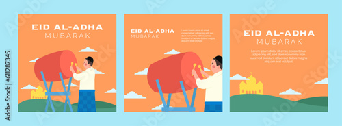 eid-adha-man-with-bedug-drum-mosque-day-social-media-post-in-flat-illustration