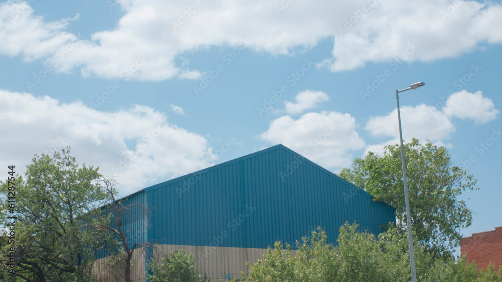 custom made wallpaper toronto digitalNave industrial azul entre arboles