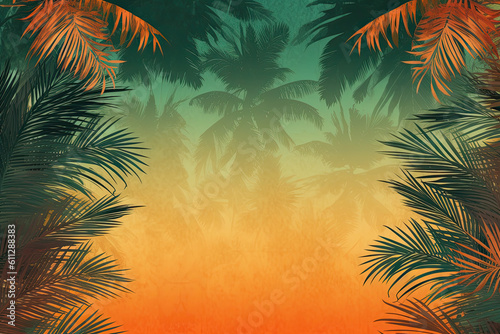 Group of big green banana leaves of exotic palm tree in sunshine on white background. Tropical plant foliage with visible texture. Pollution free symbol. Close up, copy space. Generative AI © PaulShlykov