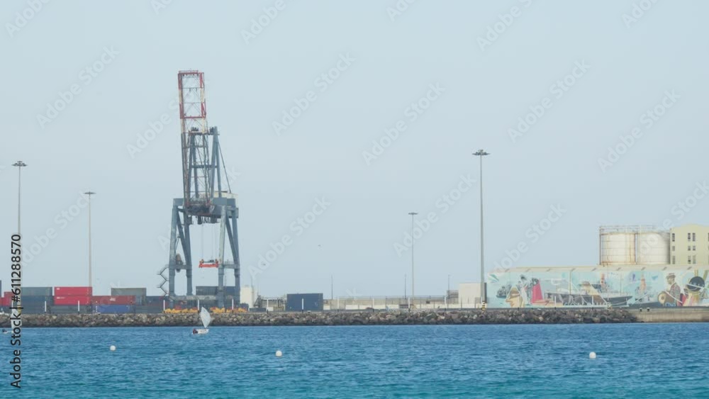 View of the port, container transportation. View of the port, container transportation.