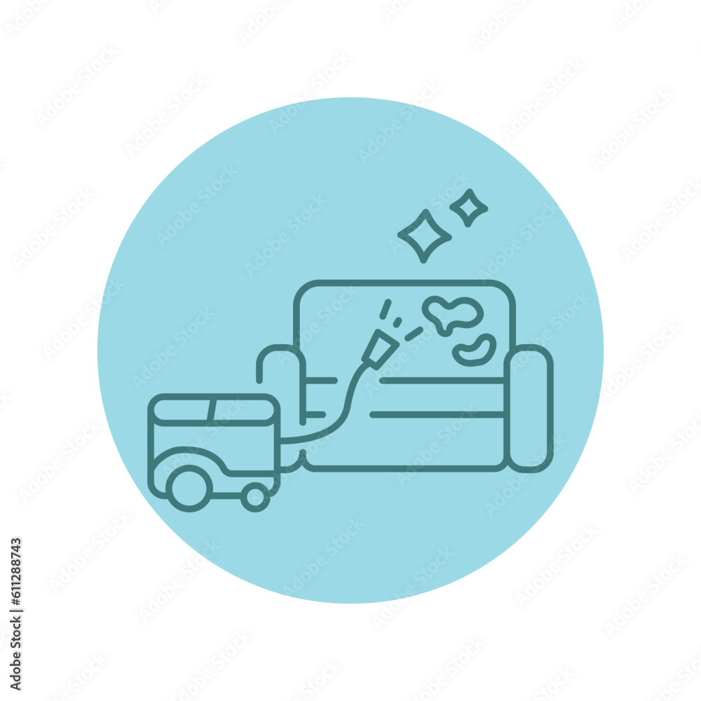 Sofa dry cleaning black line icon. Cleaning company Sofa dry cleaning black line icon. Cleaning company