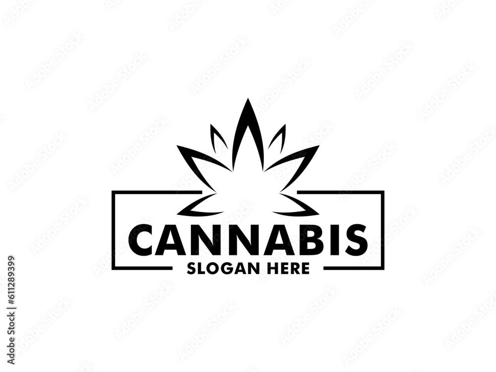 Cannabis leaf logo design. Hemp or Cannabis modern logo vector template Cannabis leaf logo design. Hemp or Cannabis modern logo vector template