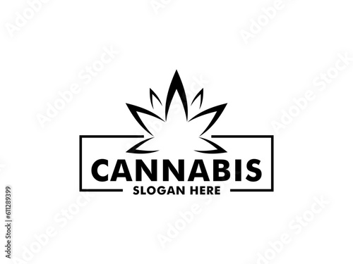 Cannabis leaf logo design. Hemp or Cannabis modern logo vector template