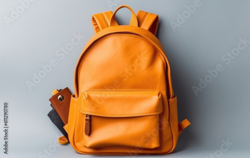 bright school backpack isolated , AI Generative photo