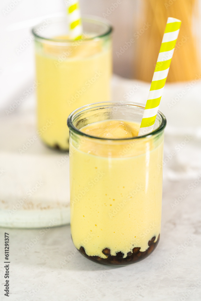 Fototapeta premium Mango boba smoothie