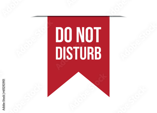 do not disturb red vector banner illustration isolated on white background