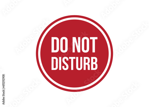 do not disturb red vector banner illustration isolated on white background