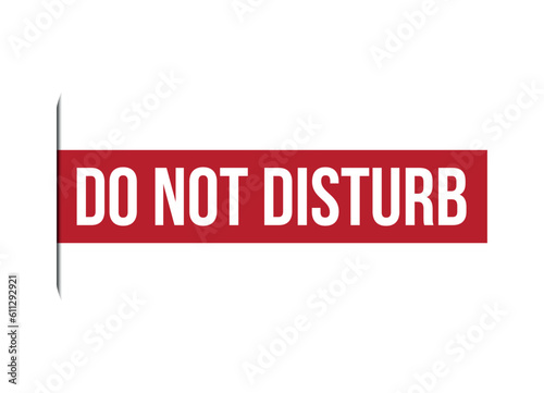 do not disturb red vector banner illustration isolated on white background