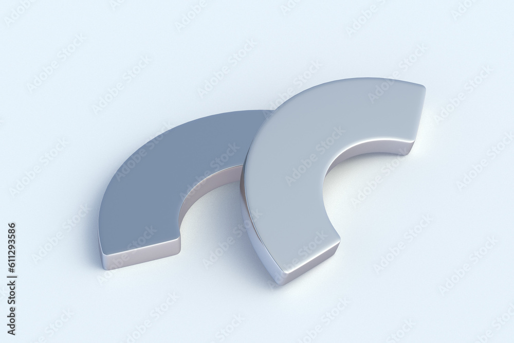 Neodymium magnets on white background. 3d render Neodymium magnets on white background. 3d render