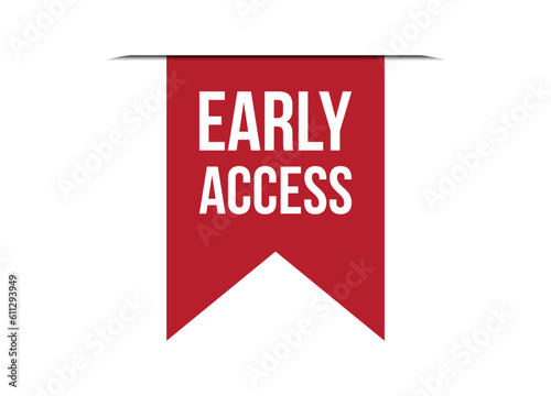 early access red vector banner illustration isolated on white background