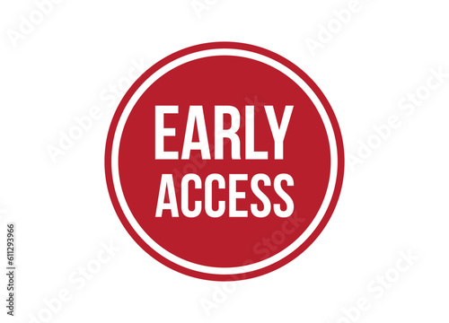 early access red vector banner illustration isolated on white background