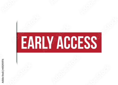 early access red vector banner illustration isolated on white background