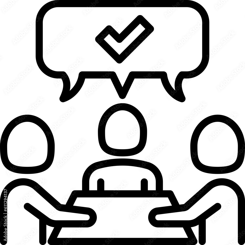 Collaboration, teamwork thin line icon: people at brainstorm. Successful communication. Modern vector illustration. Collaboration, teamwork thin line icon: people at brainstorm. Successful communication. Modern vector illustration.