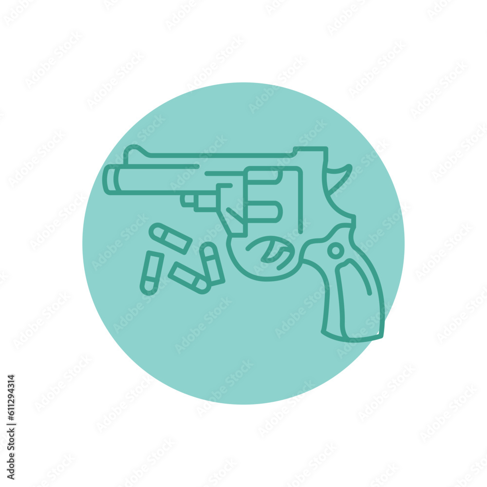 Children's gun black line icon. Children's gun black line icon.