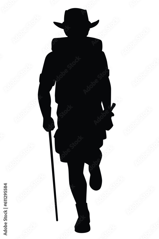 Survey man silhouette vector on white Survey man silhouette vector on white
