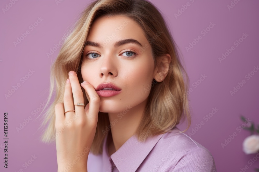 Medium shot portrait photography of a glad girl in her 20s making a gesture of silence with his finger on his lips. With generative AI technology Medium shot portrait photography of a glad girl in her 20s making a gesture of silence with his finger on his lips. With generative AI technology