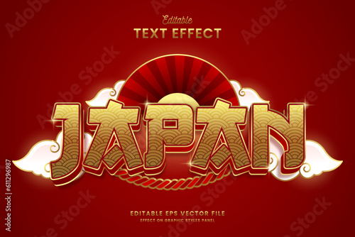 decorative editable japan text effect vector design