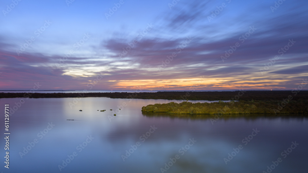 Sunrise in the wetlands of the Camargue