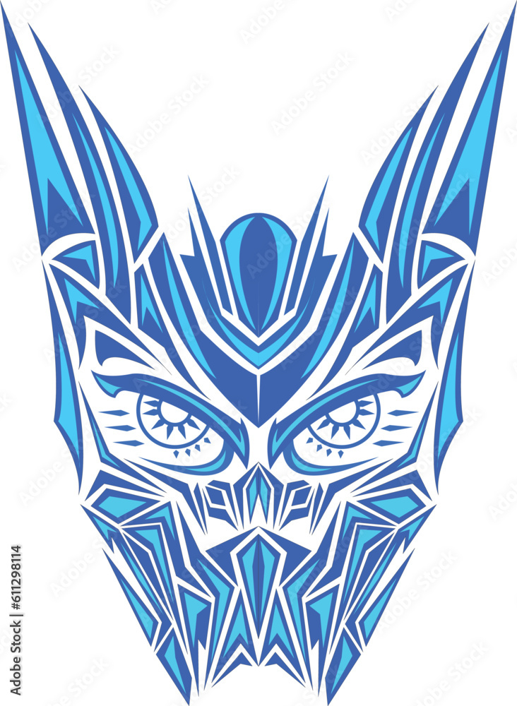blue cat robot symbol logo illustration blue cat robot symbol logo illustration