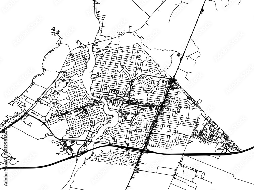 Naklejka premium Vector road map of the city of Châteauguay Quebec in Canada on a white background.