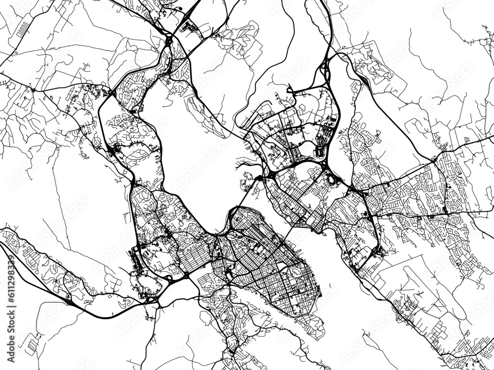 Vector road map of the city of Halifax Nova Scotia in Canada on a white background. Stock Vector