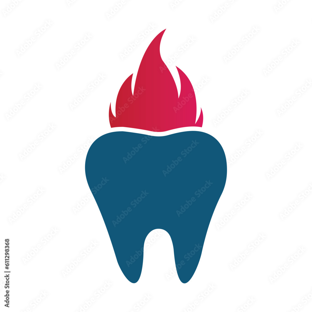 Tooth and fire icon vector illustration Tooth and fire icon vector illustration