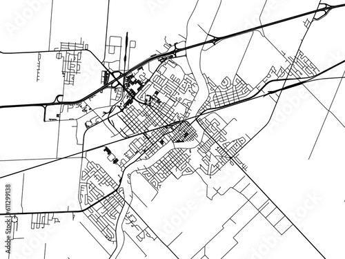 Vector road map of the city of  Saint-Hyacinthe Quebec in Canada on a white background.
