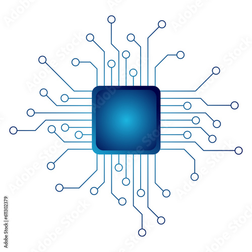 Central processor in 2D style