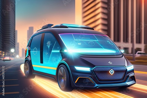 Modern Smart Car Technology Generative AI © Postmodern Studio