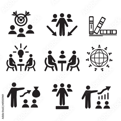A set of vector icons of business people.