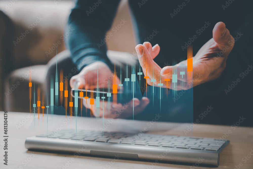 chart Investment in business and financial concept of growth and success. Investor data analysis for planning in strategy of stock market fund. Invest for earning or profit. chart Investment in business and financial concept of growth and success. Investor data analysis for planning in strategy of stock market fund. Invest for earning or profit.
