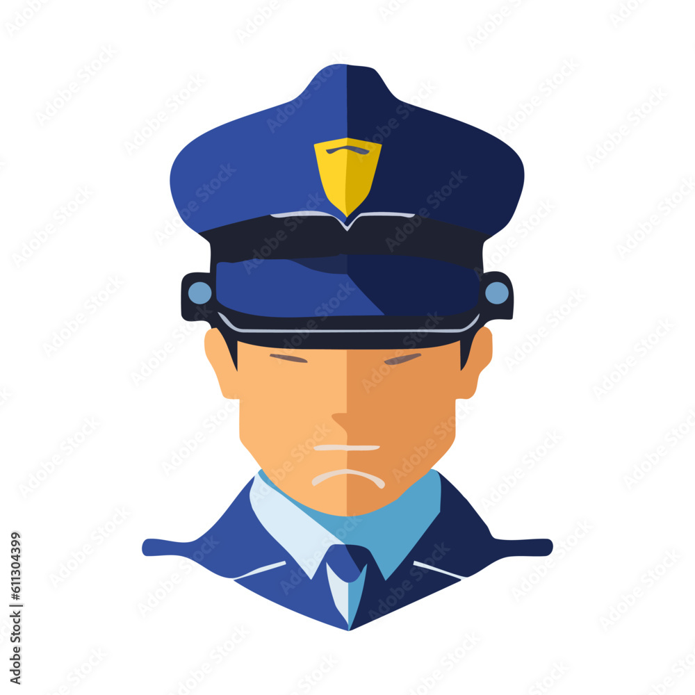 Portrait of police officer vector illustration Portrait of police officer vector illustration