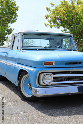 old blue american car