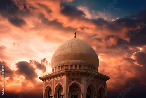 dome of the rock at sunset