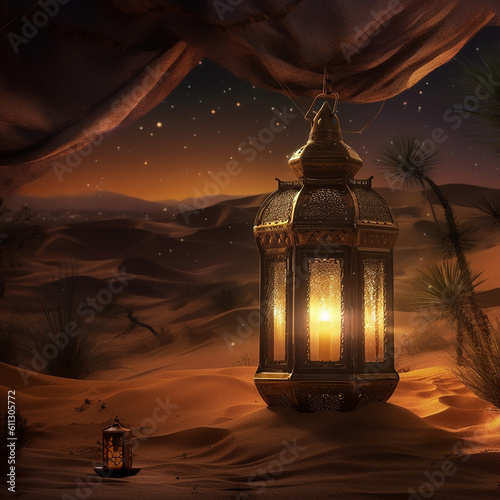Islamic Lantern, with simple background  photo
