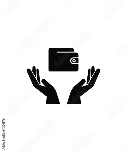 hand holding wallet icon, vector best flat icon.