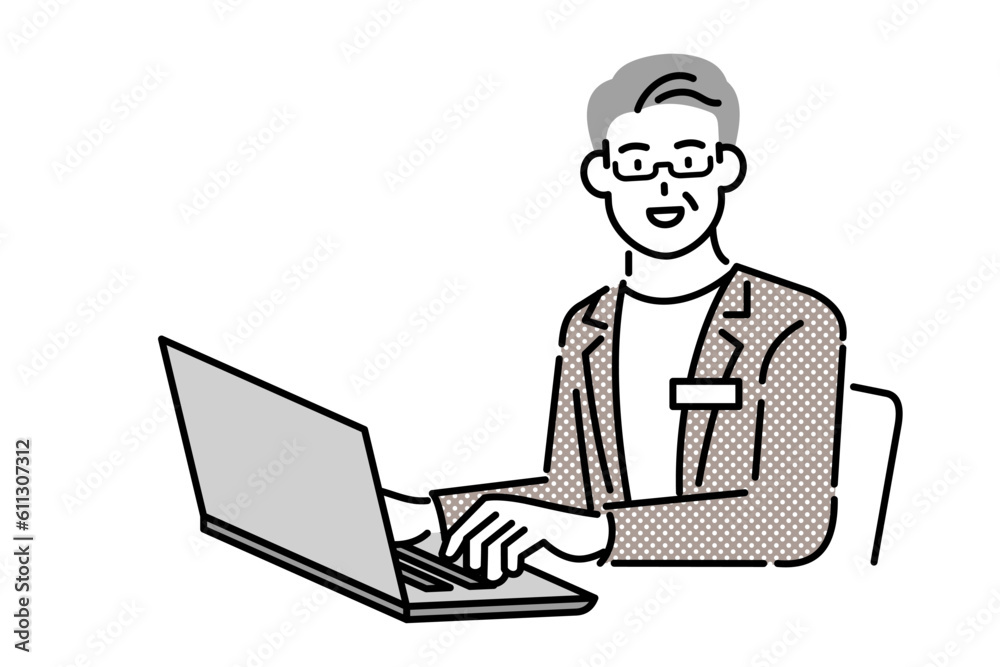man working with laptop, business concept