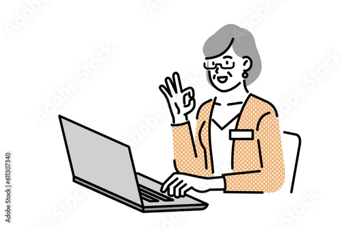 woman working with laptop, business concept