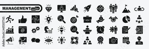 Business and management  icons set. Management icon collection. Vector illustrator