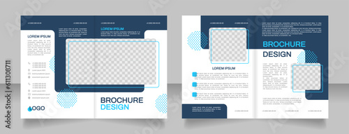 Banking and financial services blank brochure design. Template set with copy space for text. Premade corporate reports collection. Editable 4 paper pages. Arial, Archivo-Regular fonts used