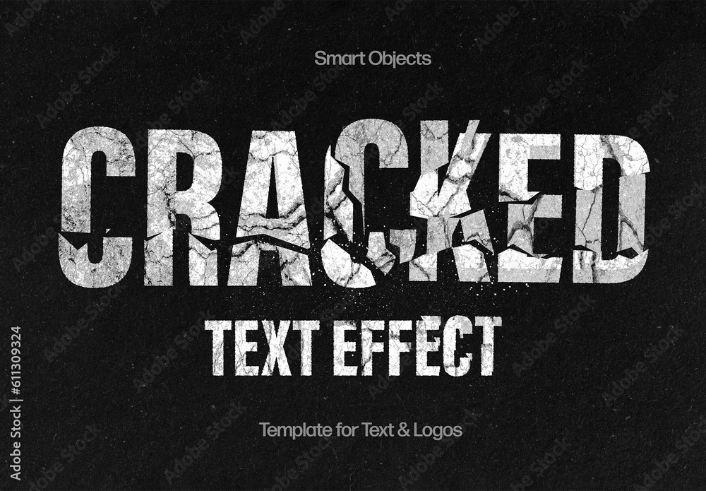 Cracked Text Effect Mockup Stock Template Adobe Stock
