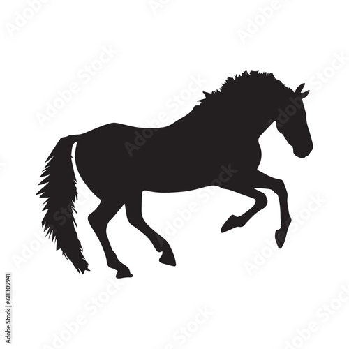 A Horse Flat Vector Silhouette Illustration  Horse Black Color silhouette