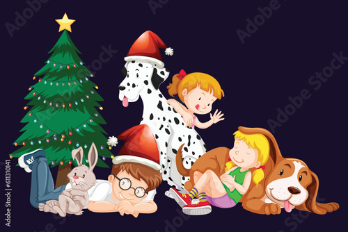 Christmas Design Element Vector Illustration Set Isolated On A Plain Background, hristmas Item Cartoon Collection Pro Vector, Vector set of Flat Christmas Ornaments. Flat cartoon Sticker illustration  © EesarUl
