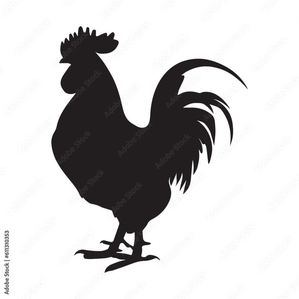 A Chicken Roaster vector Silhouette Illustration Flat Vector. A Chicken Roaster vector Silhouette Illustration Flat Vector.