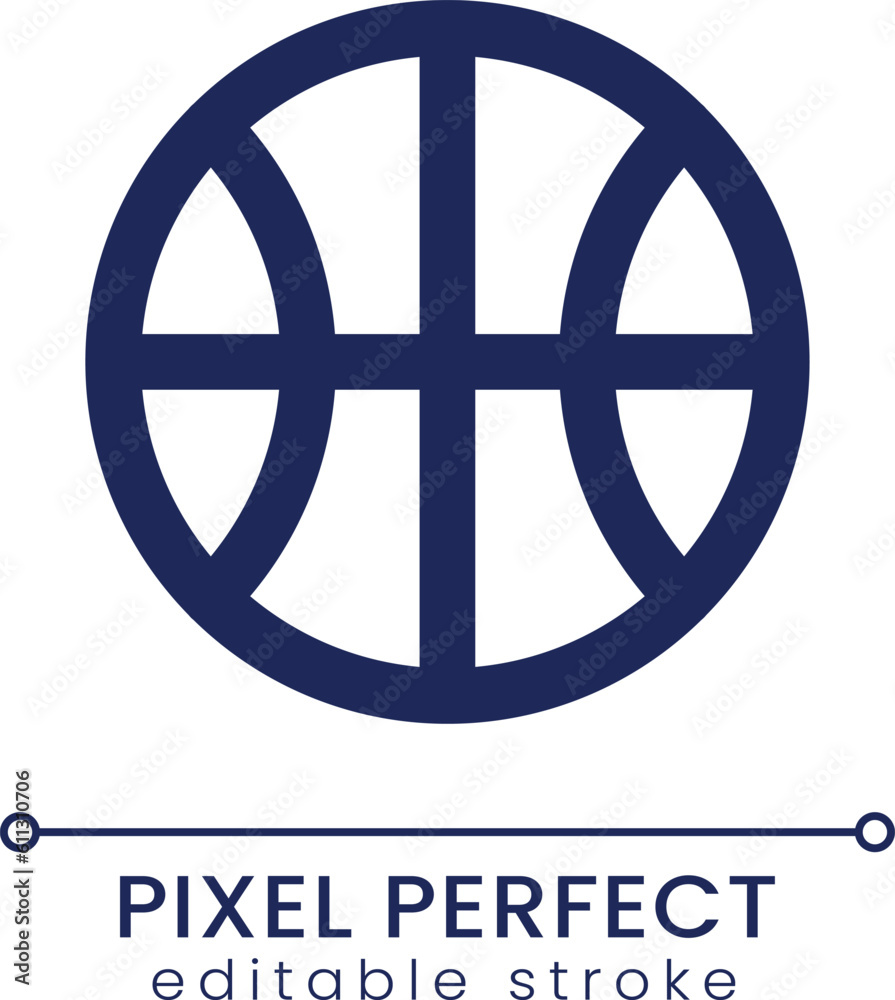 Basketball match pixel perfect linear ui icon. Team game competition. Sports equipment. GUI, UX design. Outline isolated user interface element for app and web. Editable stroke. Poppins font used Basketball match pixel perfect linear ui icon. Team game competition. Sports equipment. GUI, UX design. Outline isolated user interface element for app and web. Editable stroke. Poppins font used