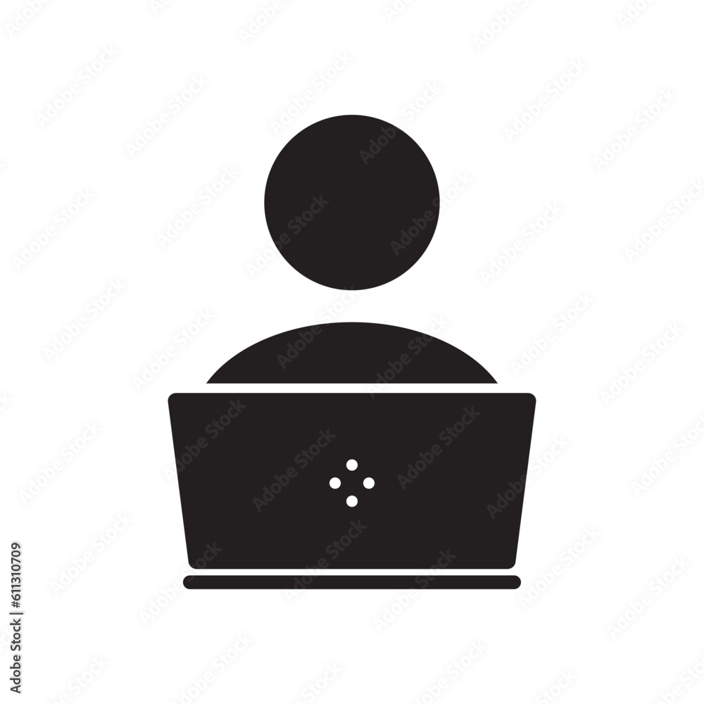 work on laptop icon design vector template isolated work on laptop icon design vector template isolated