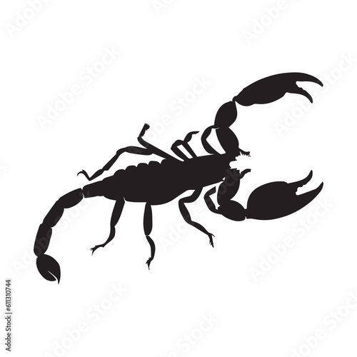 Scorpions Vector Silhouette Illustration, Black Color Scorpions King