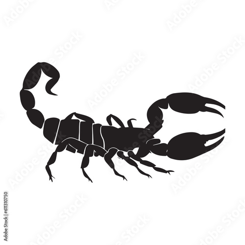 Scorpions Vector Silhouette Illustration, Black Color Scorpions King