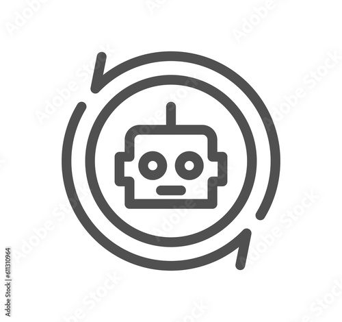 Artificial intelligence related icon outline and linear symbol. 